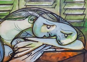 Picasso - a picasso painting that has an oddly drawn woman